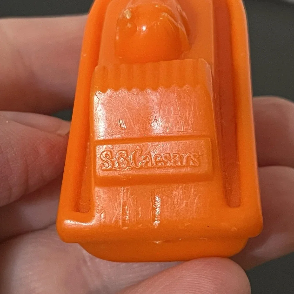 1993 Little Caesars Pizza Meal Prize Orange Boat SS CAESARS Diving Water Toy VTG